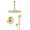 Kibi Circular Pressure Balanced Ceiling Mounted 2-Function Shower System w Rough In Valve- Brushed Gold KSF408BG - alternate 1